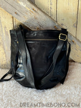 Load image into Gallery viewer, Mandala Leather Hand Tooled Crossbody Boho Bag-Crossbody Handbag-Dreamtime Boho-Black-Dreamtime Boho