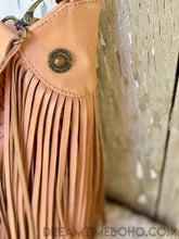 Load image into Gallery viewer, Fringe Leather Boho Bag Gemstone Bag-Apparel & Accessories-Dreamtime Boho -Blush-Dreamtime Boho