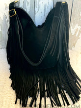 Load image into Gallery viewer, Boho Beauty Handpainted Suede Fringe Shoulder Bag-Handbags, Wallets & Cases-Dreamtime Boho -Dreamtime Boho