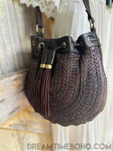 Load image into Gallery viewer, Gypsy Weave Handcrafted Leather Boho Bag - Fringe Free-Crossbody Bag-Dreamtime Boho -Antique Brown-Dreamtime Boho