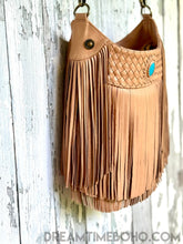 Load image into Gallery viewer, Fringe Leather Boho Bag Gemstone Bag-Apparel & Accessories-Dreamtime Boho -Blush-Dreamtime Boho