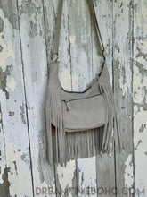Load image into Gallery viewer, Fringe Suede Leather Crossbody Boho Bag - Grey-Handbags, Wallets & Cases-Dreamtime Boho -Dreamtime Boho