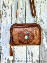 Load image into Gallery viewer, Handcrafted Mandala Crossbody Leather Boho Bag-Handbags, Wallets & Cases-Dreamtime Boho-Dreamtime Boho