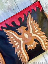 Load image into Gallery viewer, Phoenix Spirit Hand Tooled Leather Fringe Bohemian Bag-Handbags, Wallets & Cases-Dreamtime Boho -Cream-Dreamtime Boho