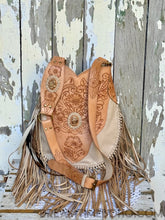 Load image into Gallery viewer, Fringe Crossbody Leather Boho Bag Goddess-Crossbody Bag-Dreamtime Boho-Natural-Dreamtime Boho