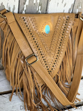 Load image into Gallery viewer, Handcrafted Leather Fringe Boho Bag-Crossbody Bag-Dreamtime Boho-Tan-Dreamtime Boho