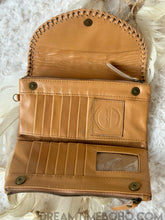Load image into Gallery viewer, Handcrafted Feather Leather Boho Purse-Leather Boho Wallet-Dreamtime Boho-Black-Dreamtime Boho