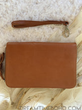 Load image into Gallery viewer, Lotus Leather Boho Wallet Purse Hand Tooled-Leather Wallet-Dreamtime Boho-Brown-Dreamtime Boho