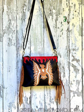 Load image into Gallery viewer, Phoenix Spirit Hand Tooled Leather Fringe Bohemian Bag-Handbags, Wallets & Cases-Dreamtime Boho -Cream-Dreamtime Boho