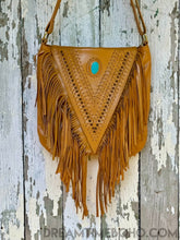 Load image into Gallery viewer, Handcrafted Leather Fringe Boho Bag-Crossbody Bag-Dreamtime Boho-Tan-Dreamtime Boho
