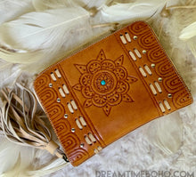 Load image into Gallery viewer, Mandala Handmade Leather Boho Wallet Purse Small-Handbags, Wallets & Cases-Dreamtime Boho -Dreamtime Boho