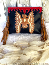 Load image into Gallery viewer, Phoenix Spirit Hand Tooled Leather Fringe Bohemian Bag-Handbags, Wallets & Cases-Dreamtime Boho -Cream-Dreamtime Boho