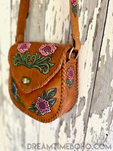 Load image into Gallery viewer, Hand Tooled Gypsy Flower Leather Boho Bag-Handbags, Wallets & Cases-Dreamtime Boho-Dreamtime Boho