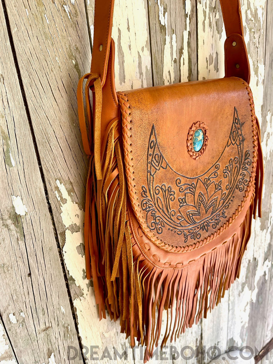 Brooklyn Leather Fringed Crossbody Boho Bag – Dreamtime Boho