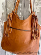 Load image into Gallery viewer, Handcrafted Thunderbird Leather Shoulder Bag Boho Tote-Apparel & Accessories-Dreamtime Boho-Beige-Dreamtime Boho
