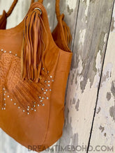 Load image into Gallery viewer, Handcrafted Thunderbird Leather Shoulder Bag Boho Tote-Apparel & Accessories-Dreamtime Boho-Beige-Dreamtime Boho