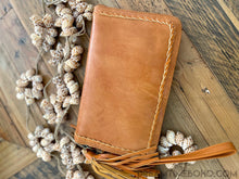 Load image into Gallery viewer, Hand Tooled Thunderbird Leather Purse Wallet with Turquoise Stone-Leather Wallet Purse-Dreamtime Boho-Black-Dreamtime Boho