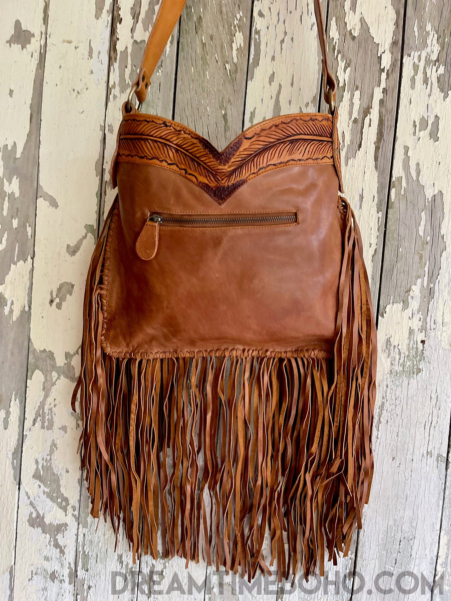 Gypsy Weave Leather Fringed Boho Bag – Dreamtime Boho