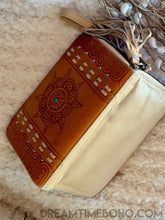 Load image into Gallery viewer, Mandala Leather Boho Wallet Purse Tan Beige Large-Handbags, Wallets & Cases-Dreamtime Boho-Dreamtime Boho