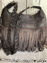 Load image into Gallery viewer, Brooklyn Leather Fringed Crossbody Boho Bag-Boho Fringe Bag-Dreamtime Boho-Black-Dreamtime Boho