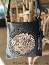 Load image into Gallery viewer, Hand Tooled Crossbody Leather Boho Bag-Handbags-Dreamtime Boho-Dreamtime Boho