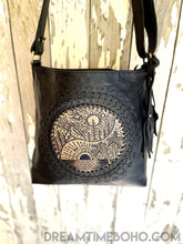 Load image into Gallery viewer, Hand Tooled Crossbody Leather Boho Bag-Handbags-Dreamtime Boho-Dreamtime Boho