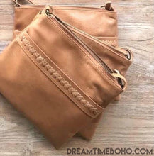 Load image into Gallery viewer, Coastal Leather Cross Body Bag-Leather Crossbody Bag-Dreamtime Boho-Tan-Dreamtime Boho