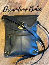 Load image into Gallery viewer, Shari Leather Crossbody Shoulder Bag-Leather Shoulder Bag-Dreamtime Boho-BLACK-Dreamtime Boho