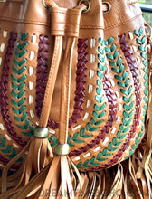 Load image into Gallery viewer, Gypsy Weave Fringe Leather Boho Bag-Handbags, Wallets & Cases-Dreamtime Boho-Black-Dreamtime Boho