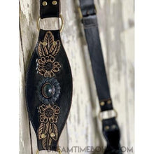 Load image into Gallery viewer, Shaylee Hand Carved Fringe Leather Boho Bag-Handbags, Wallets & Cases-Dreamtime Boho-Black Stone-Dreamtime Boho