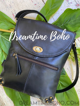 Load image into Gallery viewer, Shari Leather Crossbody Shoulder Bag-Leather Shoulder Bag-Dreamtime Boho-BLACK-Dreamtime Boho
