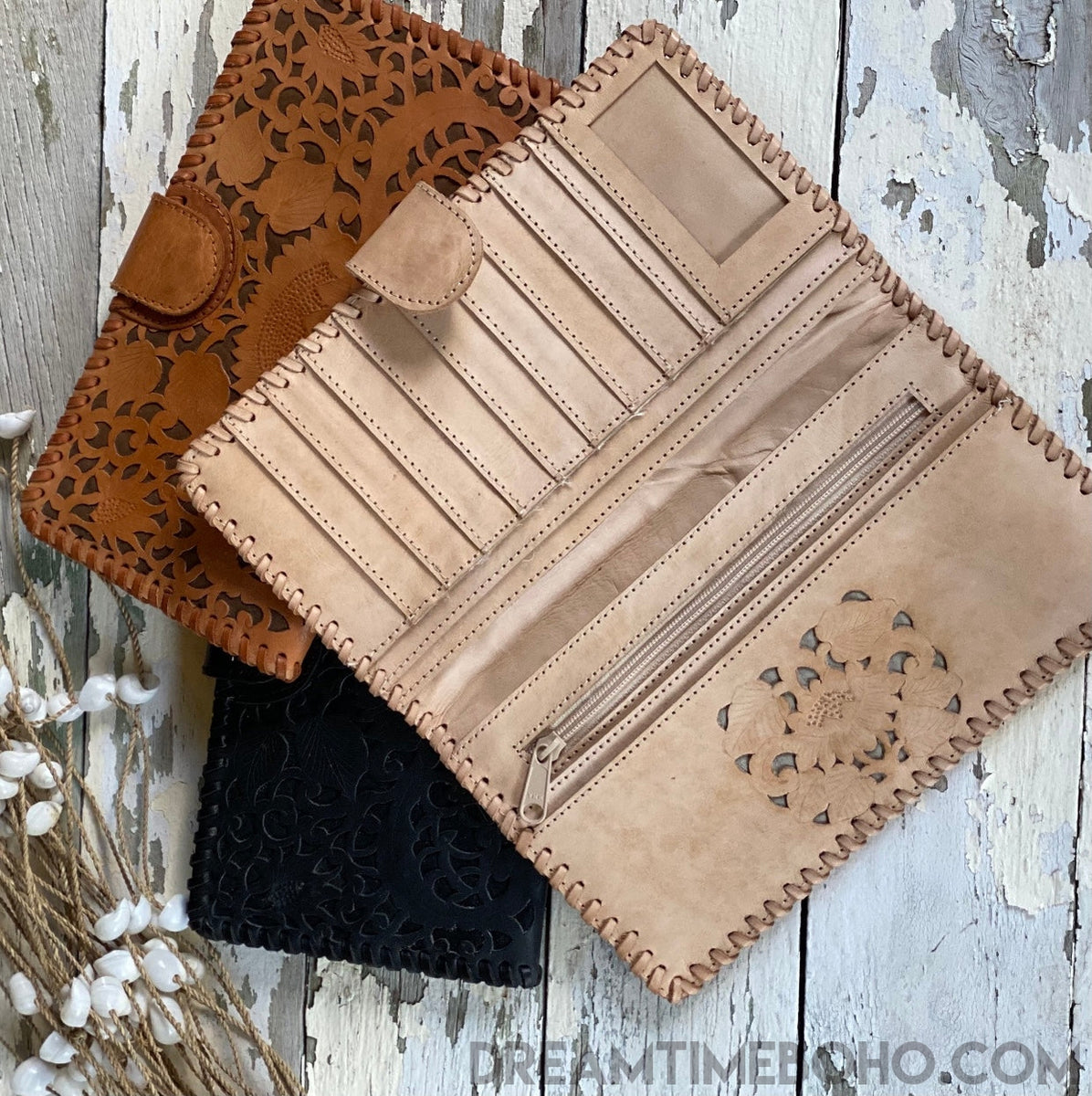 Hand Made Joanna Leather Wallet Clutch Crossbody Bag – Dreamtime Boho