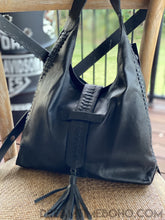Load image into Gallery viewer, Cassandra Soft Lush Leather Boho Shoulder Bag-Leather Crossbody Bag-Dreamtime Boho -Black-Dreamtime Boho