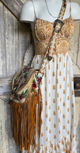 Load image into Gallery viewer, Bee Story Hand-Painted Leather Boho Crossbody Bag