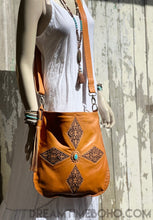 Load image into Gallery viewer, Handmade Crossbody Leather Boho Bag - Kasey-Crossbody Bag-Dreamtime Boho-Brown-Dreamtime Boho