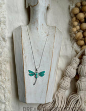 Load image into Gallery viewer, Sterling Silver Dragonfly Pendant Necklace –Turquoise Inlay-jewellery-Dreamtime Boho -Dreamtime Boho