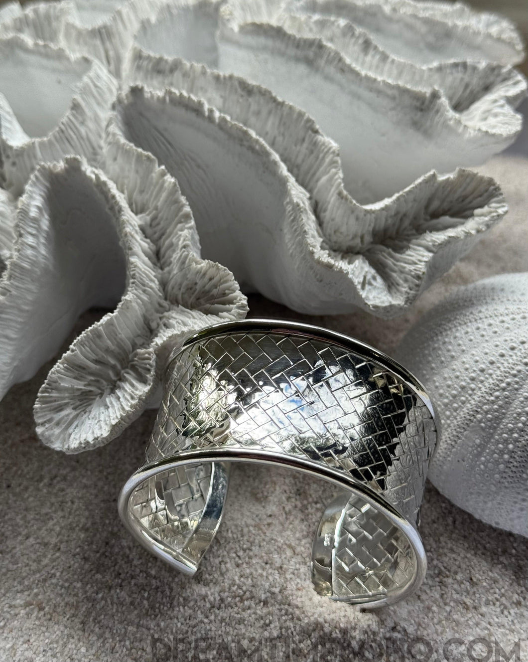 Ocean Woven – Sterling Silver Boho Cuff Bangle-jewellery-Dreamtime Boho -Dreamtime Boho
