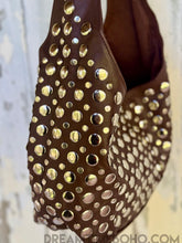 Load image into Gallery viewer, Leather Studded Shoulder Bag – Rock Star Boho Vibes-Apparel &amp; Accessories-Dreamtime Boho -Chocolate-Dreamtime Boho