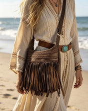 Load image into Gallery viewer, Brooklyn Small Leather Fringe Boho Crossbody Bag