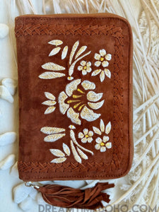 Hand Made Soft Suede Leather Boho Wallet-Apparel & Accessories-Dreamtime Boho -Dreamtime Boho
