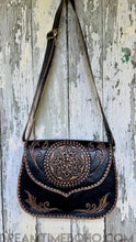 Load image into Gallery viewer, Hand Tooled Mandala Leather Crossbody Boho Bag-Handbags, Wallets &amp; Cases-Dreamtime Boho -Dreamtime Boho