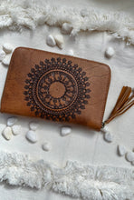 Load image into Gallery viewer, Mandala Turquoise Stone Hand Tooled Leather Wallet Purse