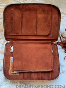 Hand Made Soft Suede Leather Boho Wallet-Apparel & Accessories-Dreamtime Boho -Dreamtime Boho