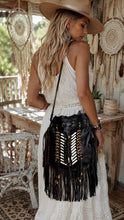 Load image into Gallery viewer, Boho Leather Patchwork Fringe Crossbody Bag