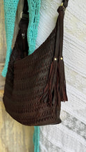 Load image into Gallery viewer, Gypsy Weave Slouch Bag Crossbody Leather Boho Bag