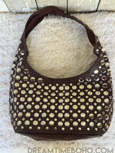 Load image into Gallery viewer, Leather Studded Shoulder Bag – Rock Star Boho Vibes-Apparel &amp; Accessories-Dreamtime Boho -Chocolate-Dreamtime Boho