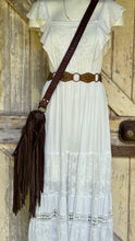 Load image into Gallery viewer, Leather Fringe Boho Bag – Mandala Magic Crossbody