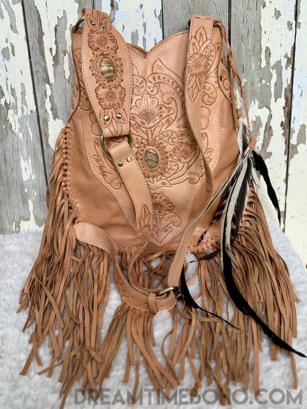 Fringe Crossbody Leather Boho Bag Goddess-Crossbody Bag-Dreamtime Boho-Mocha-Dreamtime Boho
