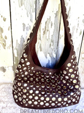 Load image into Gallery viewer, Leather Studded Shoulder Bag – Rock Star Boho Vibes-Apparel &amp; Accessories-Dreamtime Boho -Chocolate-Dreamtime Boho
