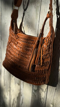 Load image into Gallery viewer, Gypsy Weave Leather Slouch Bag - Small